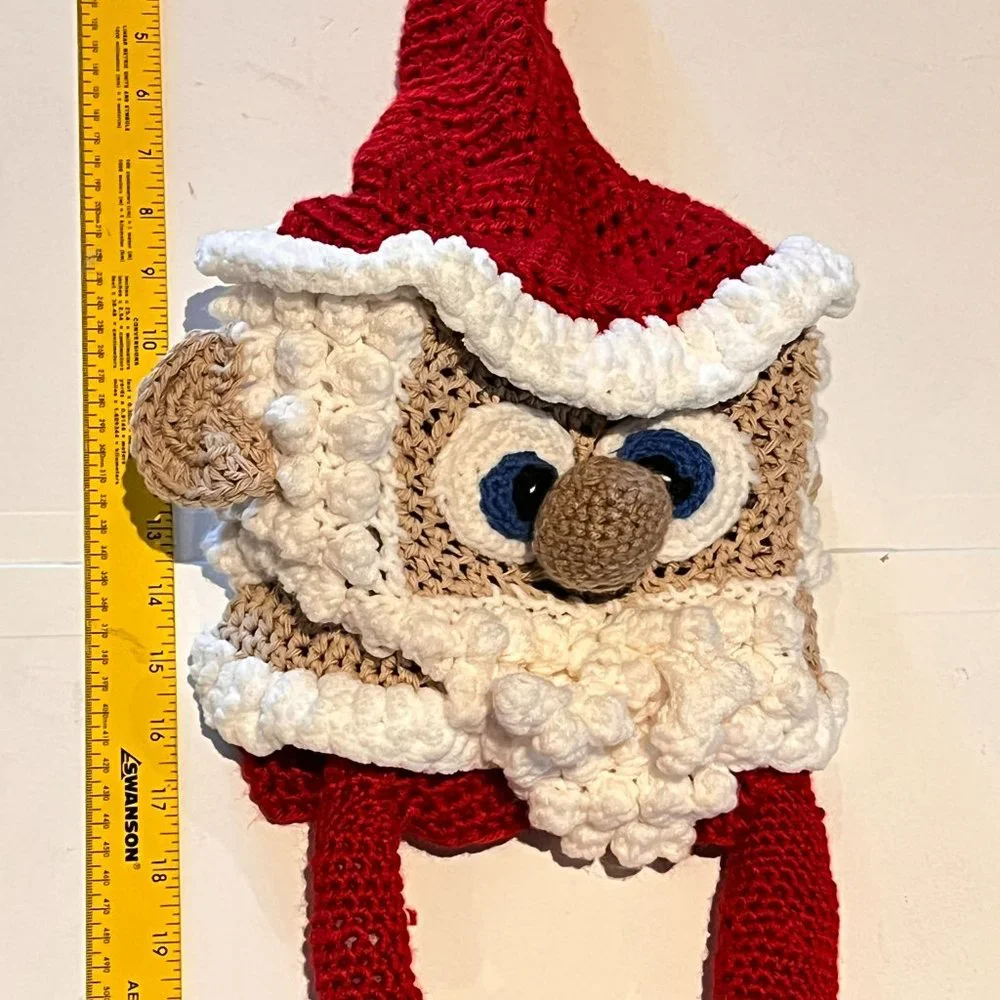 Santa Claus Facial Tissue Box Cover Knitted Crocheted Christmas Bathroom Holiday